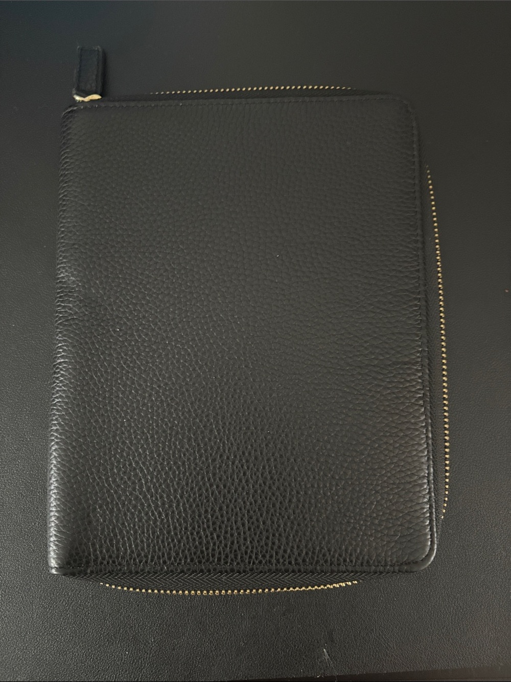 Moterm Women’s Black Leather Zip Tablet Case - Classic Pebble Finish